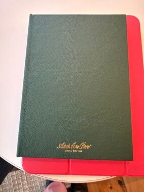 Aime Leon Dore Green Leatherette Notebook with Red Accent